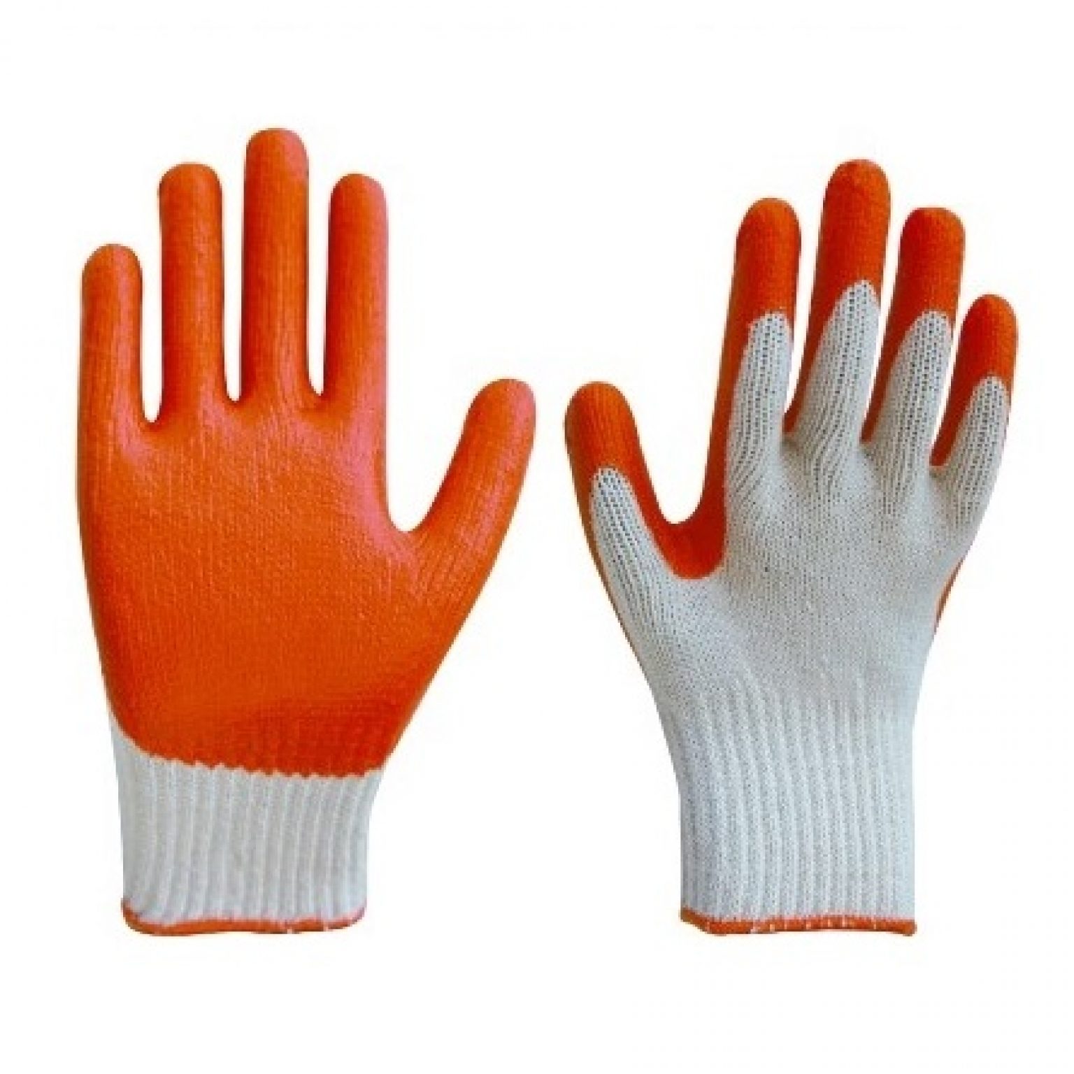 Rubber coated cotton hand gloves one pair orange Baba Tools