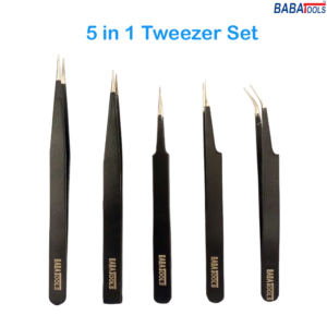 baba 5 in 1 tweezer set black