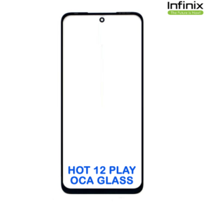 infinix hot 12 play front oca glass black