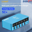 BabaTools Model 5C+ Plus Wireless Smart Led 3 Digit USB HUB Fast Charger With Type-C Support