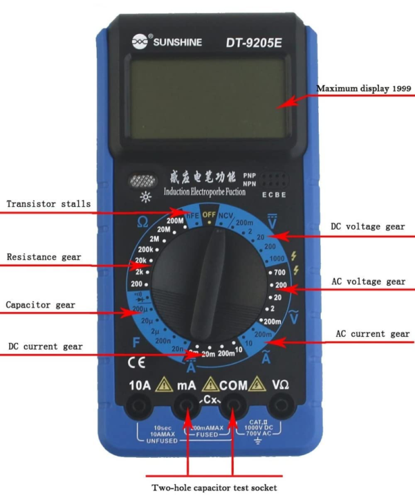 Sunshine DT9205E DIGITAL MULTIMETER - Image 2