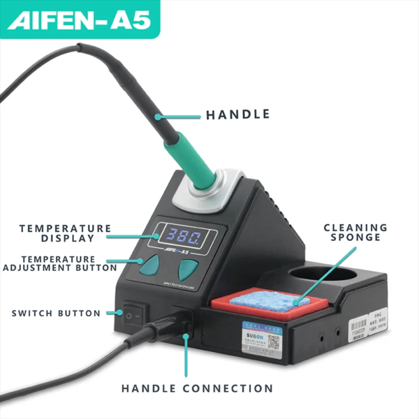 AIFEN A5 Soldering Station Compatible Rework Station Soldering Tips Electronic Welding C210 handle - Image 5