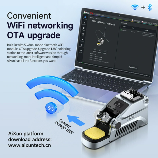 Aixun T380 Portable Smart Soldering Station With T210 Handle & C210 Knife Bit Welding Tools - Image 3