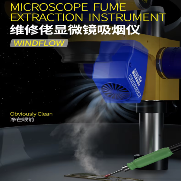 Mechanic Windflow Microscope Fume Extraction Instrument 4 Speed Wind Regulation Clean Solder Smoke Absorber