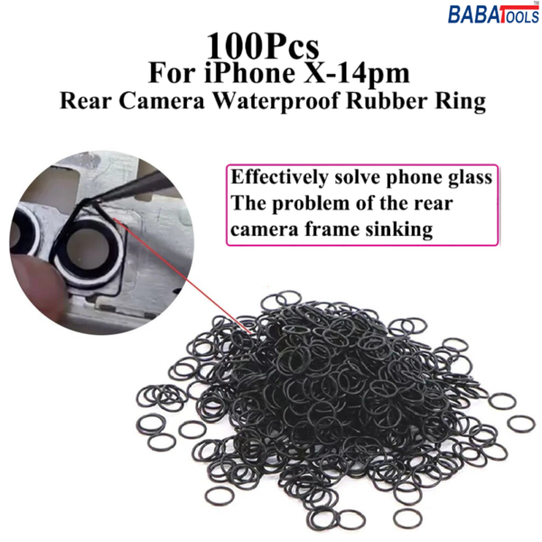 iPhone X-14PM Rear Camera Waterproof Rubber Ring 100Pcs/Box