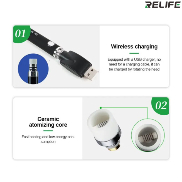 Relife RL-069 Rosin Atomizer Rosin Short Circuit Detector Pen USB Charging Welding Pen No Need Soldering Iron - Image 4