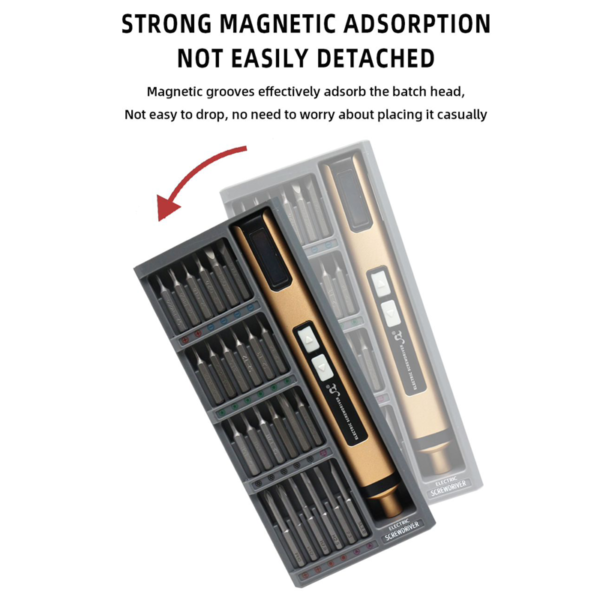 SW-2270C 50Pcs Electric Screwdriver Set LCD Display Type-C Charging Magnetic Tips With 2 LED Lights - Image 3