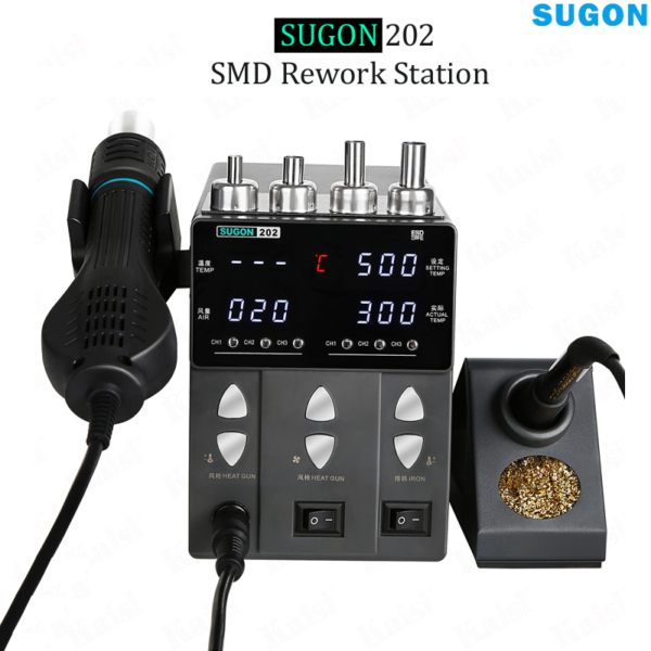 SUGON 202 2in1 Soldering iron & Hot Air Gun SMD Rework Station