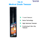 Mechanic TK-11 Precision Steel Titanium Tweezer For Electronic Repair