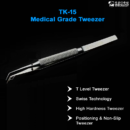 Mechanic TK-15 Precision Steel Titanium Tweezer For Electronic Repair