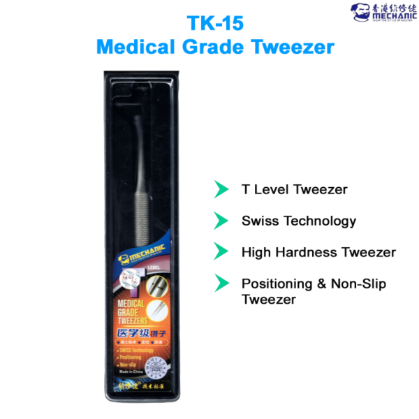 Mechanic TK-15 Precision Steel Titanium Tweezer For Electronic Repair - Image 2