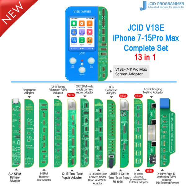 JCID V1SE WiFi Programmer 13 in 1 Full Set For iPhone 7 To 15PM Series