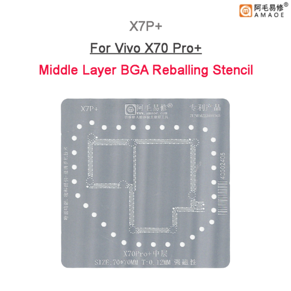 Amaoe X7P+ Middle Layer BGA Reballing Stencil For Vivo X70 Pro+ Plus