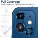 Camera Lens Protector for Iphone 12 blue Camera Lance With Inbuilt Tempered Glass Aluminium Alloy Metal Ring Scratch proof Very Easy To Install With Ultra Protection Pack of 2