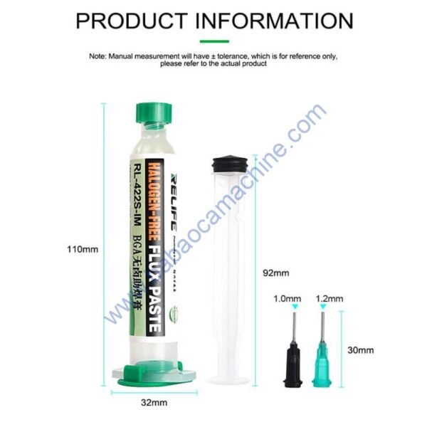 New RELIFE RL 422S IM RL 421S OR Lead-free BGA Solder Paste Flux Syringe 10CC Welding Flux for PCB BGA Soldering Repair Paste - Image 3