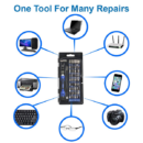 80 in 1 Professional Screwdriver Repair ToolKit with 56 Bits compatible with Mobile Laptop And Other Electronic Devices with Folding Bag