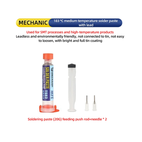 Mechanic TS83 Low Temperature Solder Paste Flux Used For Solder IC PCB 183°C Phone Solder Paste - Image 4