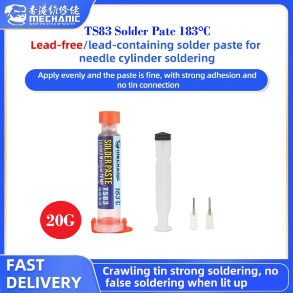 Mechanic TS83 Low Temperature Solder Paste Flux Used For Solder IC PCB 183°C Phone Solder Paste