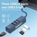 Babatools 909A USB 3.0 To USB HUB Adapter 4 Ports USB 3.0 HUB Network Card USB for PC Laptop USB HUB