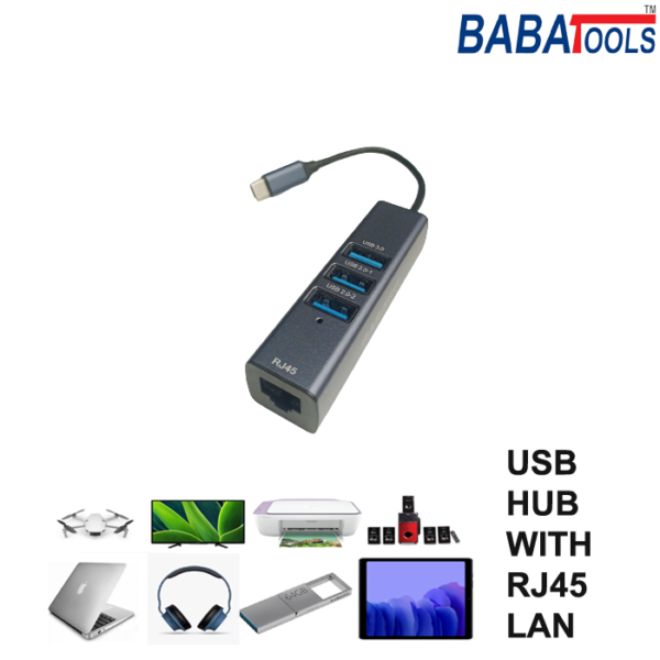 Babatools 809C USB 3.0 To USB HUB LAN Adapter 3 Ports USB 3.0 HUB Network Card USB to RJ45 LAN Ethernet Adapter for Macbook PC Laptop USB HUB