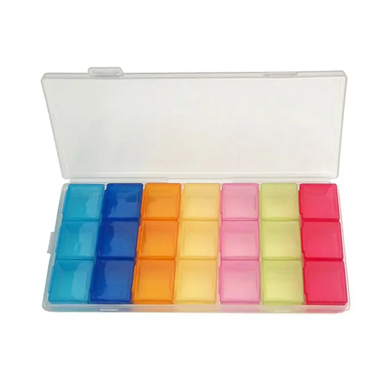 Colourful Plastic Storage Box 21 Boxes Organizer Box For Jewelry, Beads, Pills, Screws, Crafts, or Small Accessories