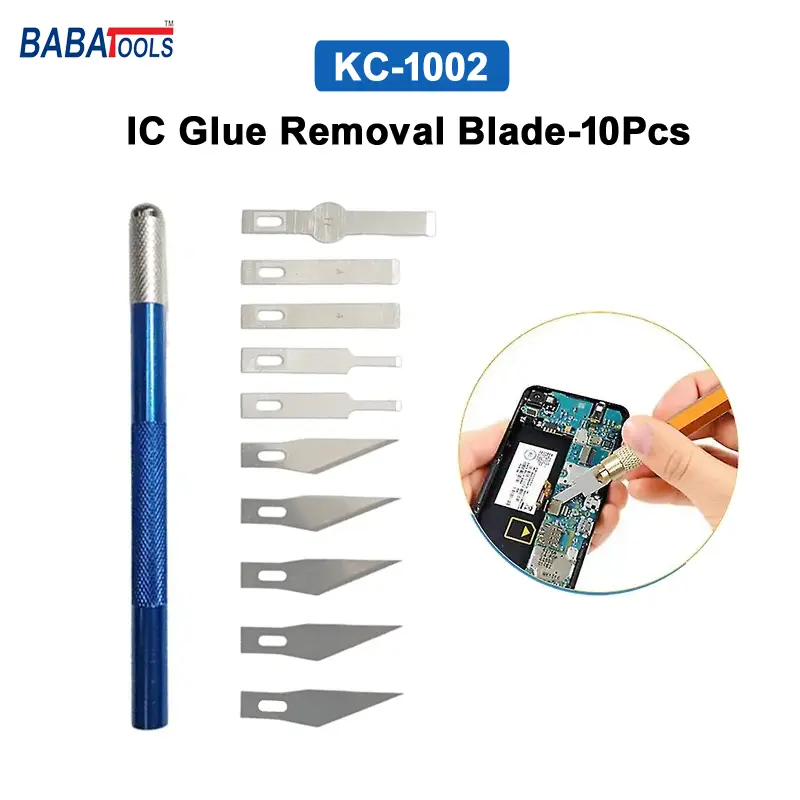 BabaTools KC-1002 CPU IC Glue Cutting Blade Motherboard Repair Knife Blade Set