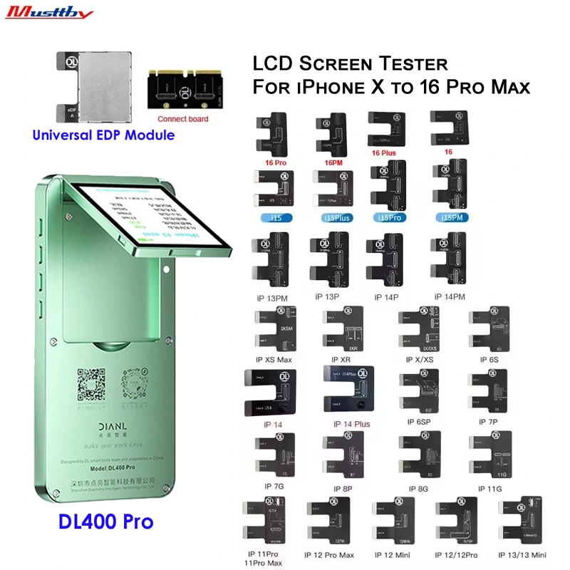 Musttby DL400 Pro LCD Tester For iPhone X to 16 Pro Max Supported iWatch/Samsung/Huawei/Vivo/Xiaomi/Oppo True Tone Recovery Display Touch Tester