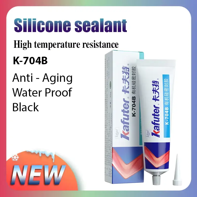 Kafuter K-704B RTV Silicone Rubber Electronic Sealent Glue Black Adhesive Glue