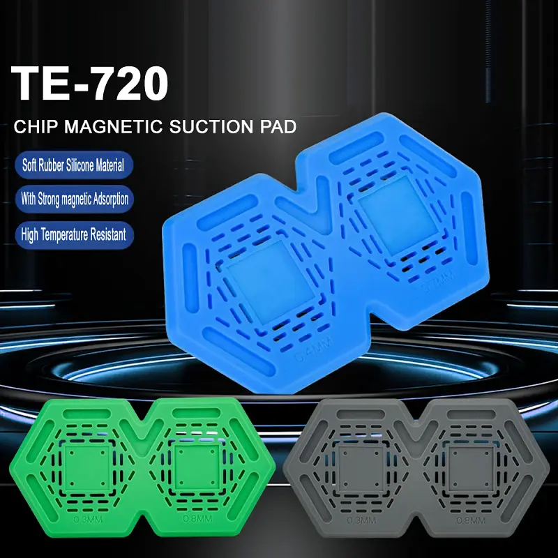 TE-720 CPU IC Magnetic Rubber Pad Size 0.3/0.4/0.7/0.8mm CPU IC Glue Remover & Tin Planting Pad